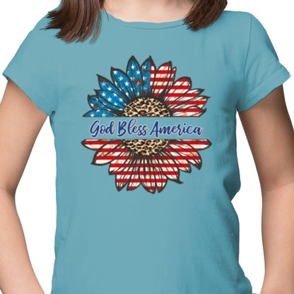 God Bless America Sunflower DTF