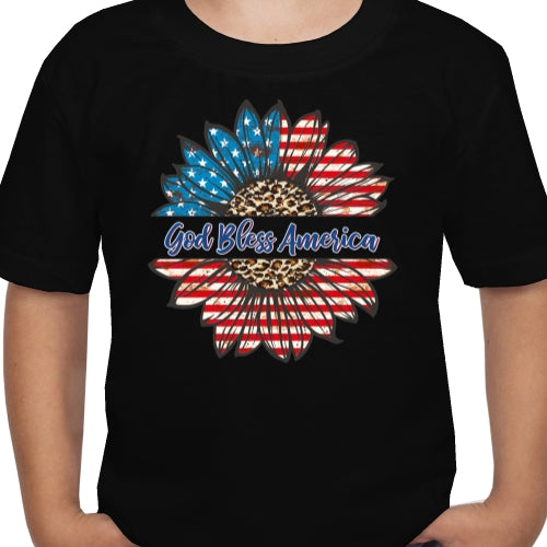 God Bless America Sunflower DTF