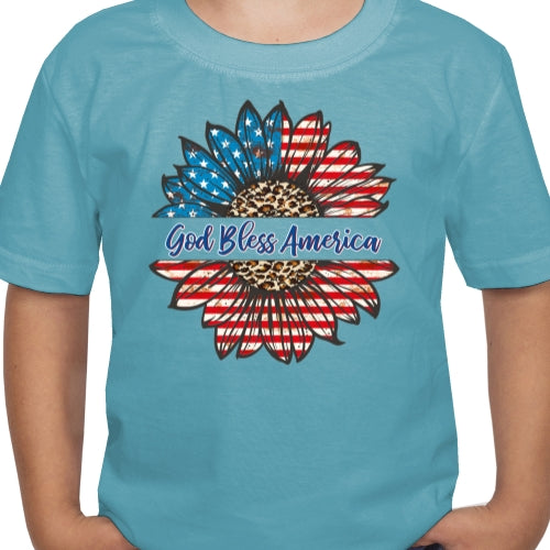 God Bless America Sunflower DTF