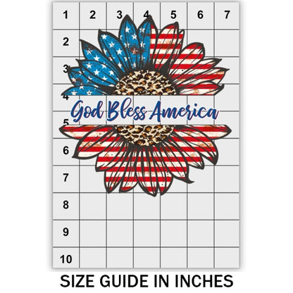 God Bless America Sunflower DTF