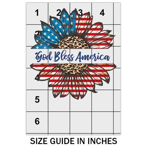 God Bless America Sunflower DTF
