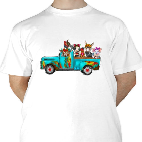 Turquoise Farm Truck Sublimation