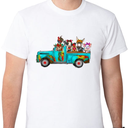 Turquoise Farm Truck Sublimation