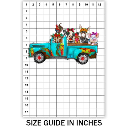 Turquoise Farm Truck Sublimation