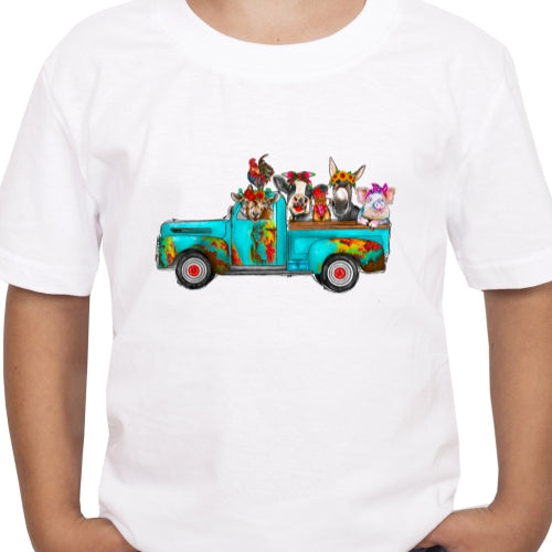 Turquoise Farm Truck Sublimation