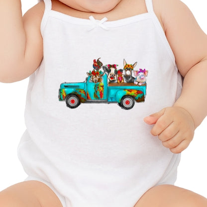 Turquoise Farm Truck Sublimation