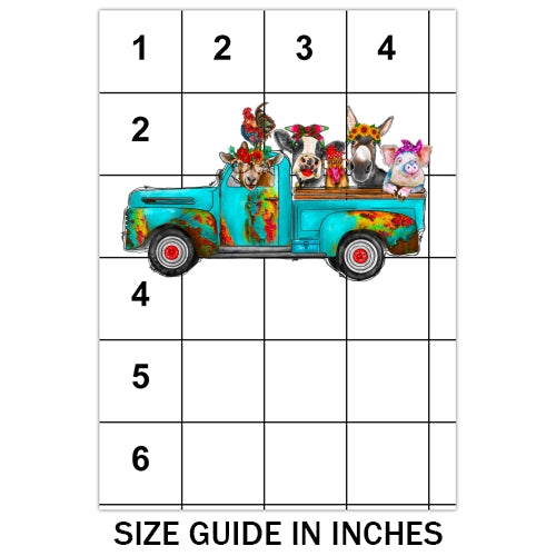 Turquoise Farm Truck Sublimation