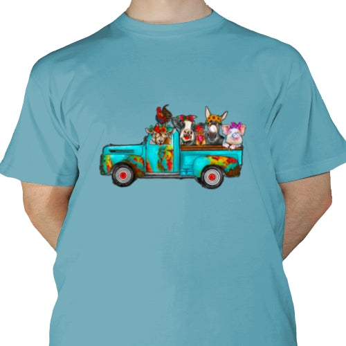 Turquoise Farm Truck DTF