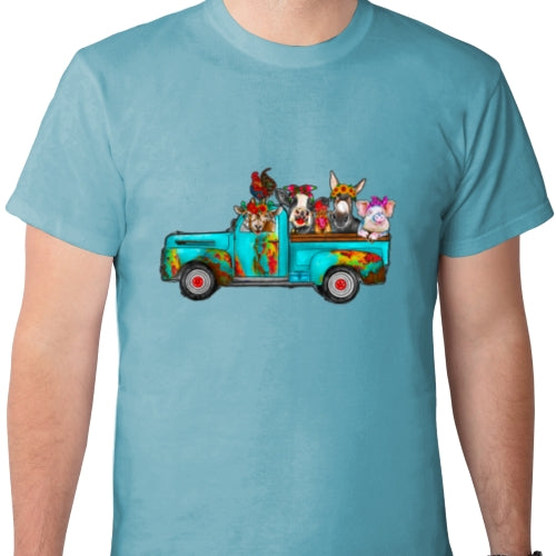 Turquoise Farm Truck DTF