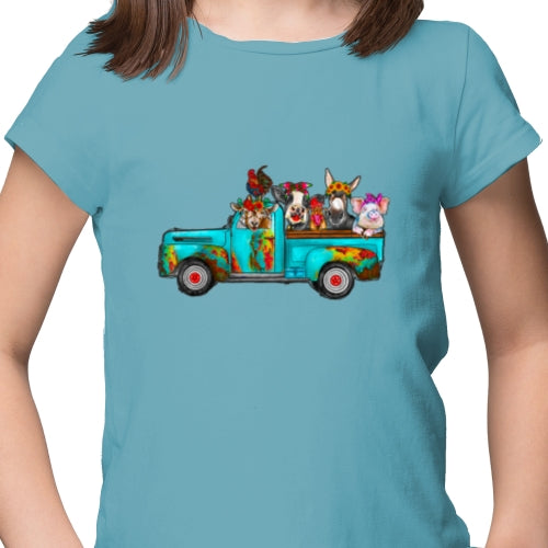 Turquoise Farm Truck DTF