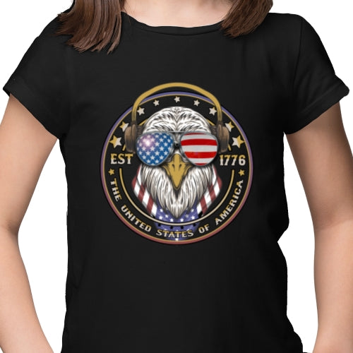 USA Eagle With Headphones DTF