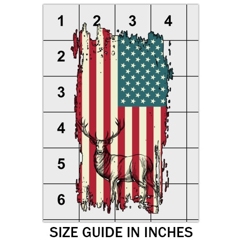 Rustic USA Flag With Deer DTF