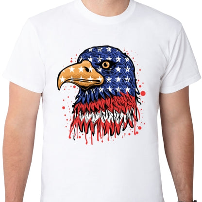 American Eagle With Red Paint Splatter Sublimation