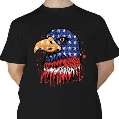 American Eagle With Red Paint Splatter DTF