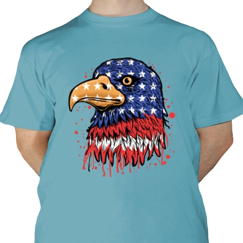 American Eagle With Red Paint Splatter DTF