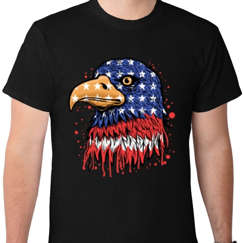 American Eagle With Red Paint Splatter DTF