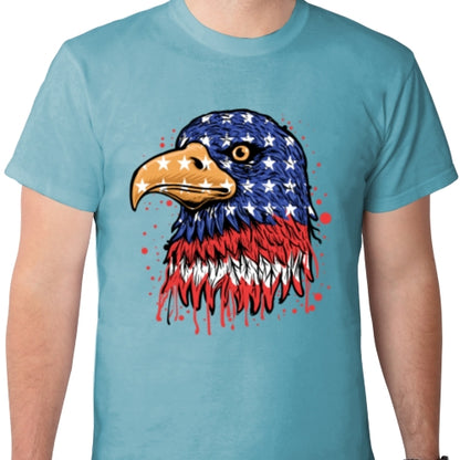 American Eagle With Red Paint Splatter DTF