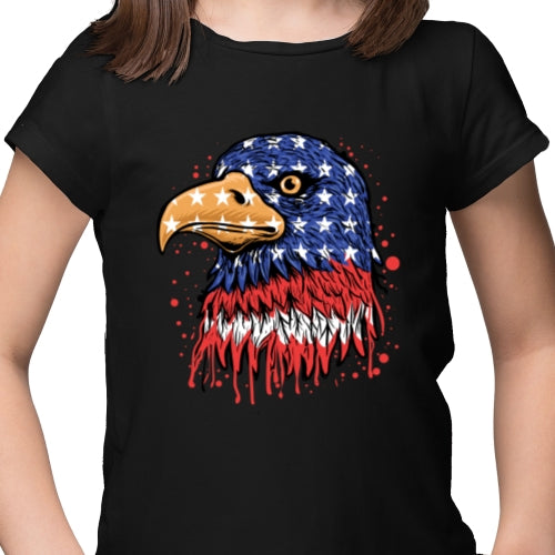 American Eagle With Red Paint Splatter DTF