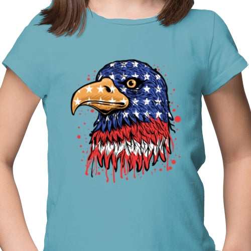 American Eagle With Red Paint Splatter DTF