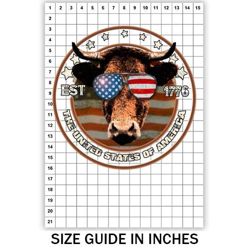 Distressed Cow USA Sublimation