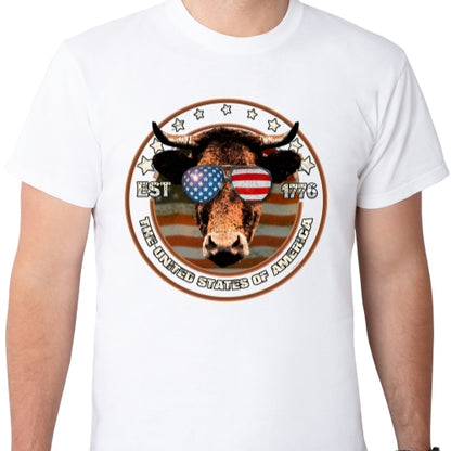 Distressed Cow USA Sublimation