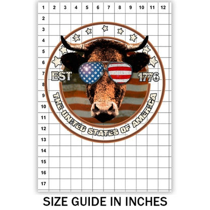 Distressed Cow USA Sublimation