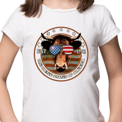 Distressed Cow USA Sublimation