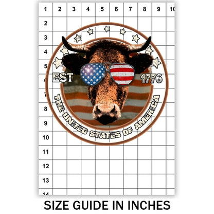 Distressed Cow USA Sublimation