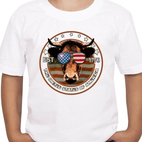 Distressed Cow USA Sublimation