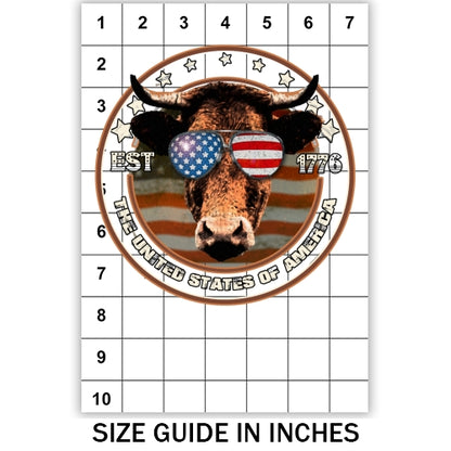 Distressed Cow USA Sublimation