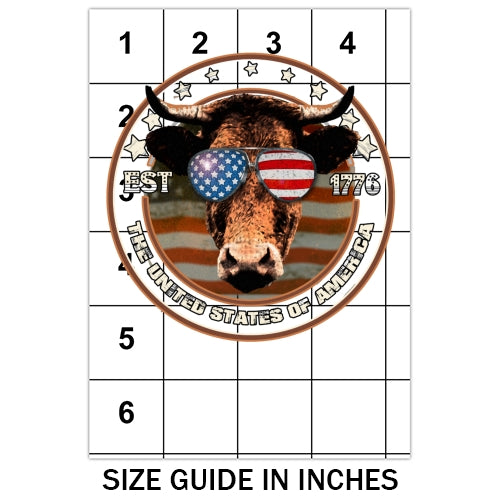 Distressed Cow USA Sublimation