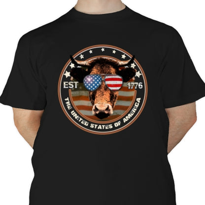 Distressed Cow USA DTF