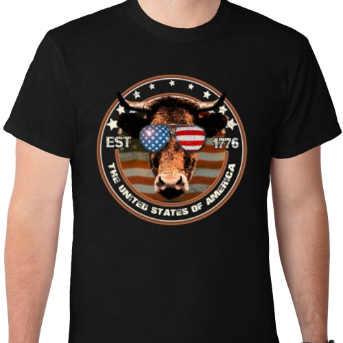 Distressed Cow USA DTF