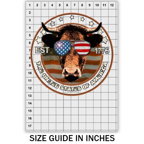 Distressed Cow USA DTF