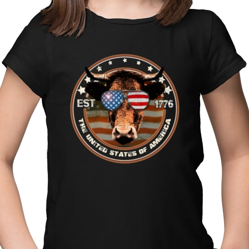 Distressed Cow USA DTF