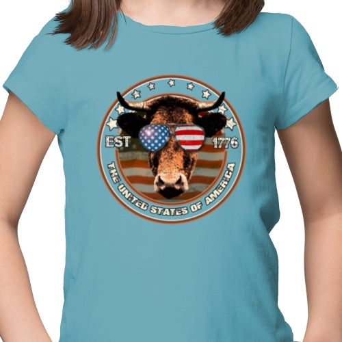 Distressed Cow USA DTF