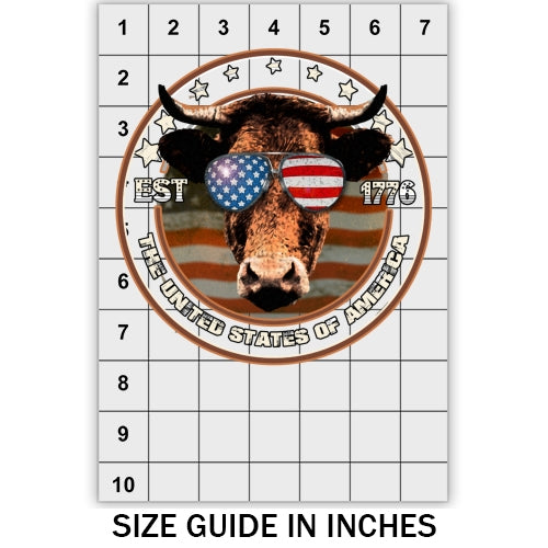 Distressed Cow USA DTF