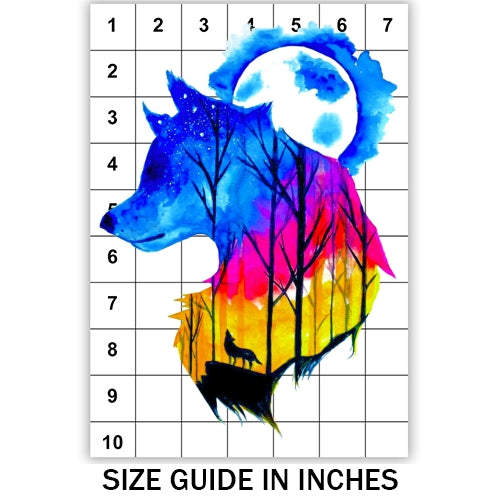 Watercolor Wolf Sublimation