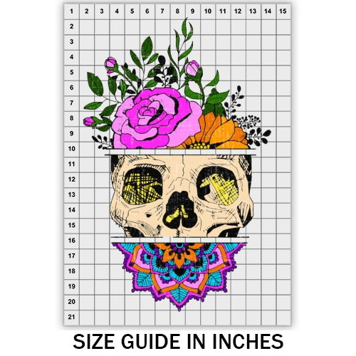 Flower Sugar Skull DTF