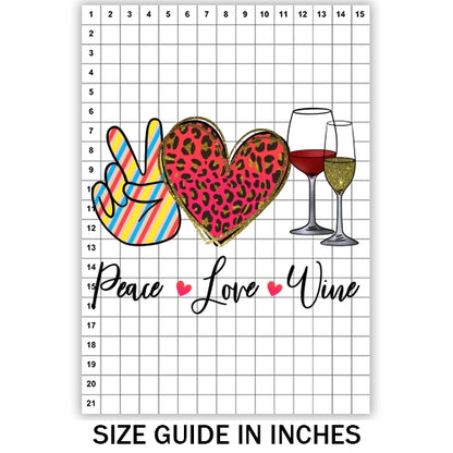 Peace Love Wine Sublimation