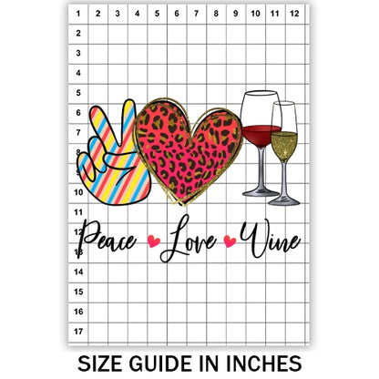 Peace Love Wine Sublimation