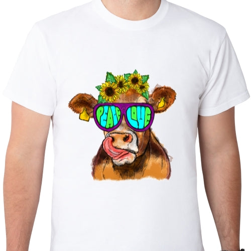 Peace Love Cow Sublimation