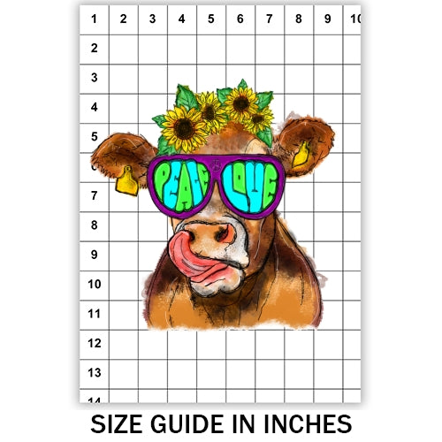 Peace Love Cow Sublimation