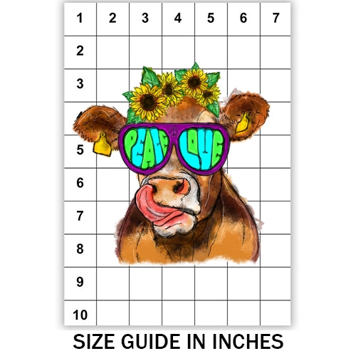 Peace Love Cow Sublimation