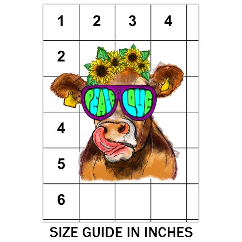 Peace Love Cow Sublimation