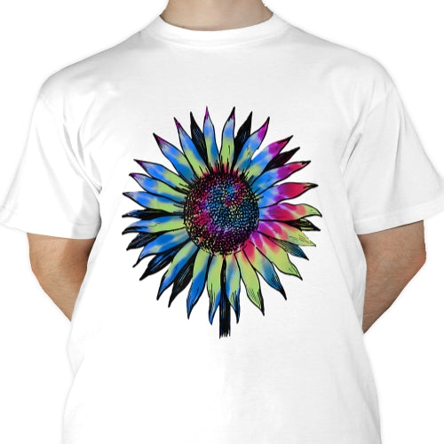 Retro Tie Dyed Sunflower Sublimation