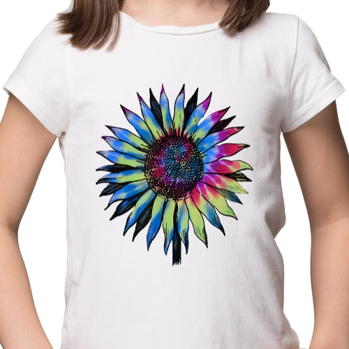 Retro Tie Dyed Sunflower Sublimation