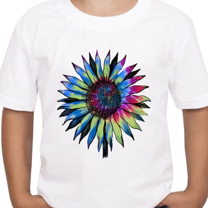 Retro Tie Dyed Sunflower Sublimation