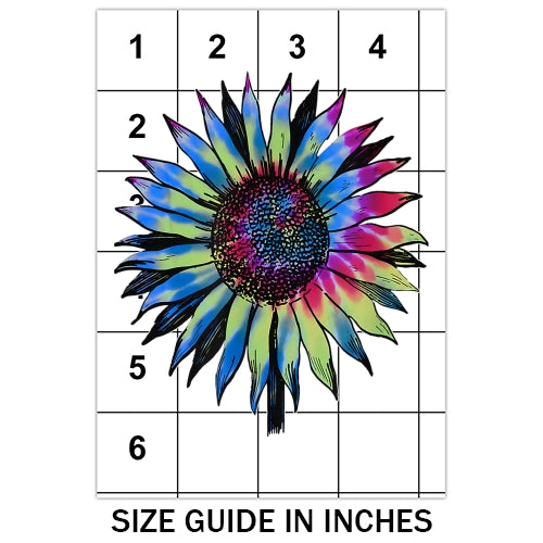 Retro Tie Dyed Sunflower Sublimation