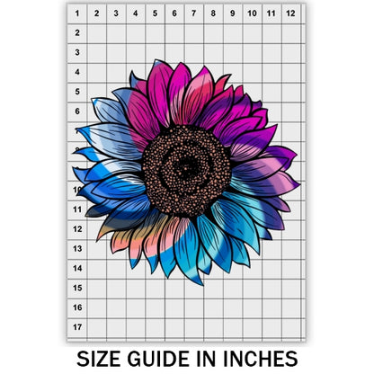 Color Swirl Sunflower DTF